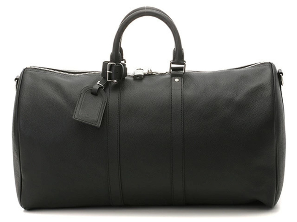 LOUIS VUITTON Bag Keepall Bandouliere Boston Taiga Noir Black AH